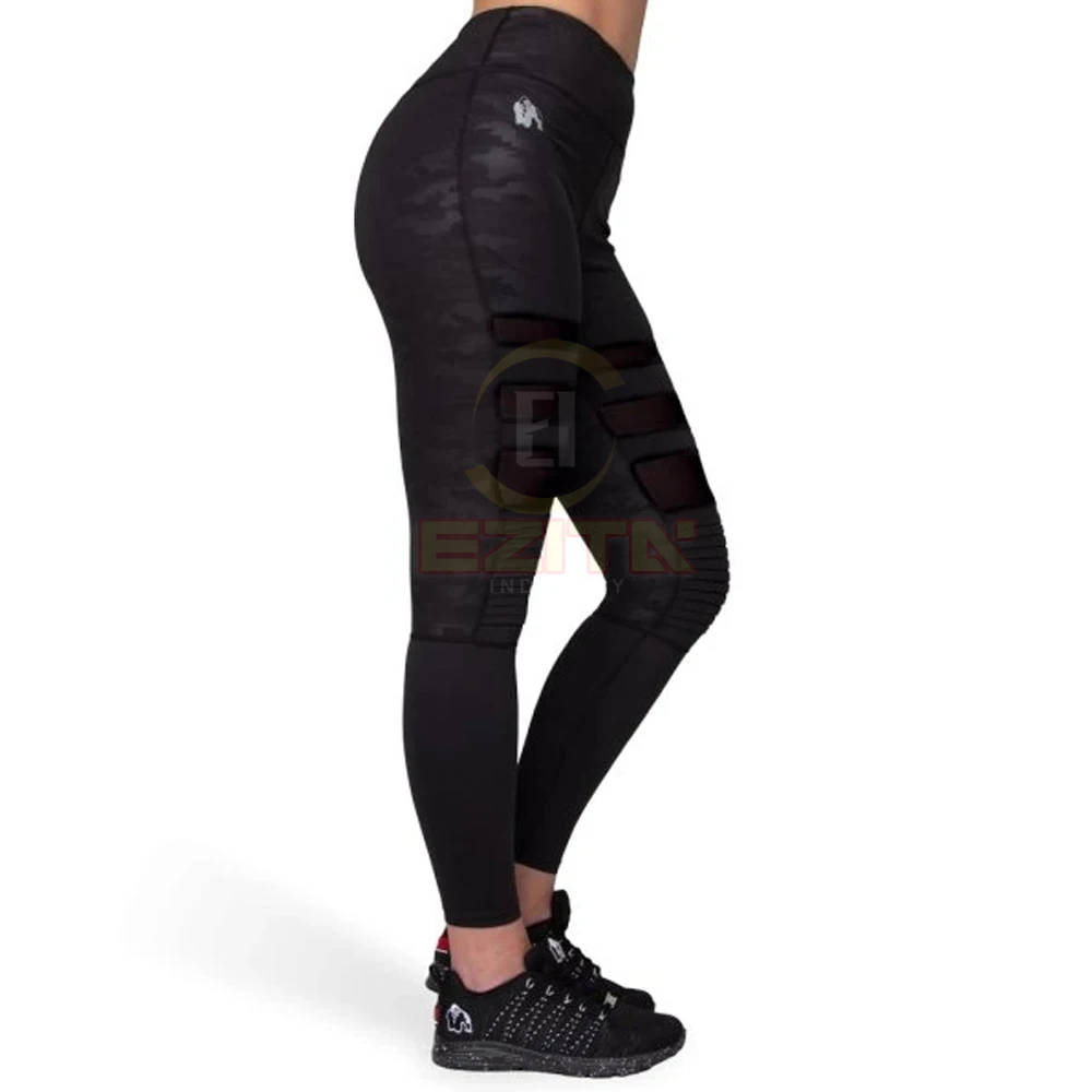 Велосипедные колготки Savanna черные/хаки камуфляжные леггинсы для девочек