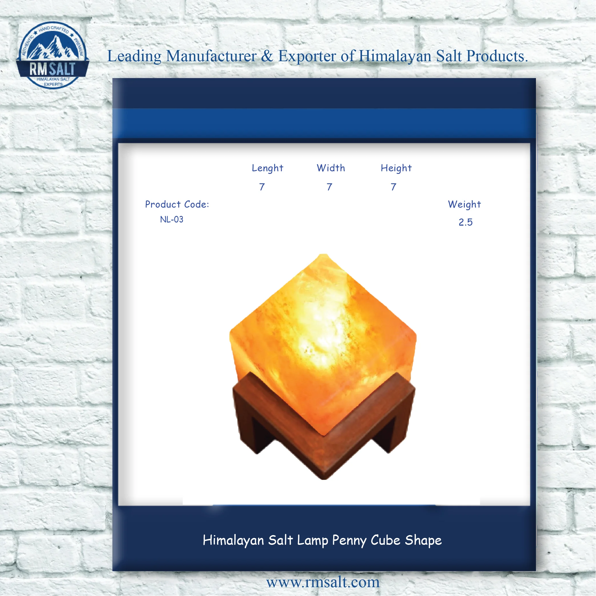 
Himalayan Salt Lamp Penny Cube Shape 