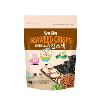 Закуска из морских водорослей (миндаль/сыр) Captain Lee Alcongdalcong, Сделано в Корее