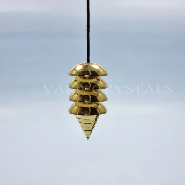 WHOLESALE COPPER COIL METAL PENDULUM KARNAK CONE CHAMBER EGYPTIAN SPRING CAGE HOLLOW POINTED SHAPE SEVEN CHAKRA PENTAGRAM