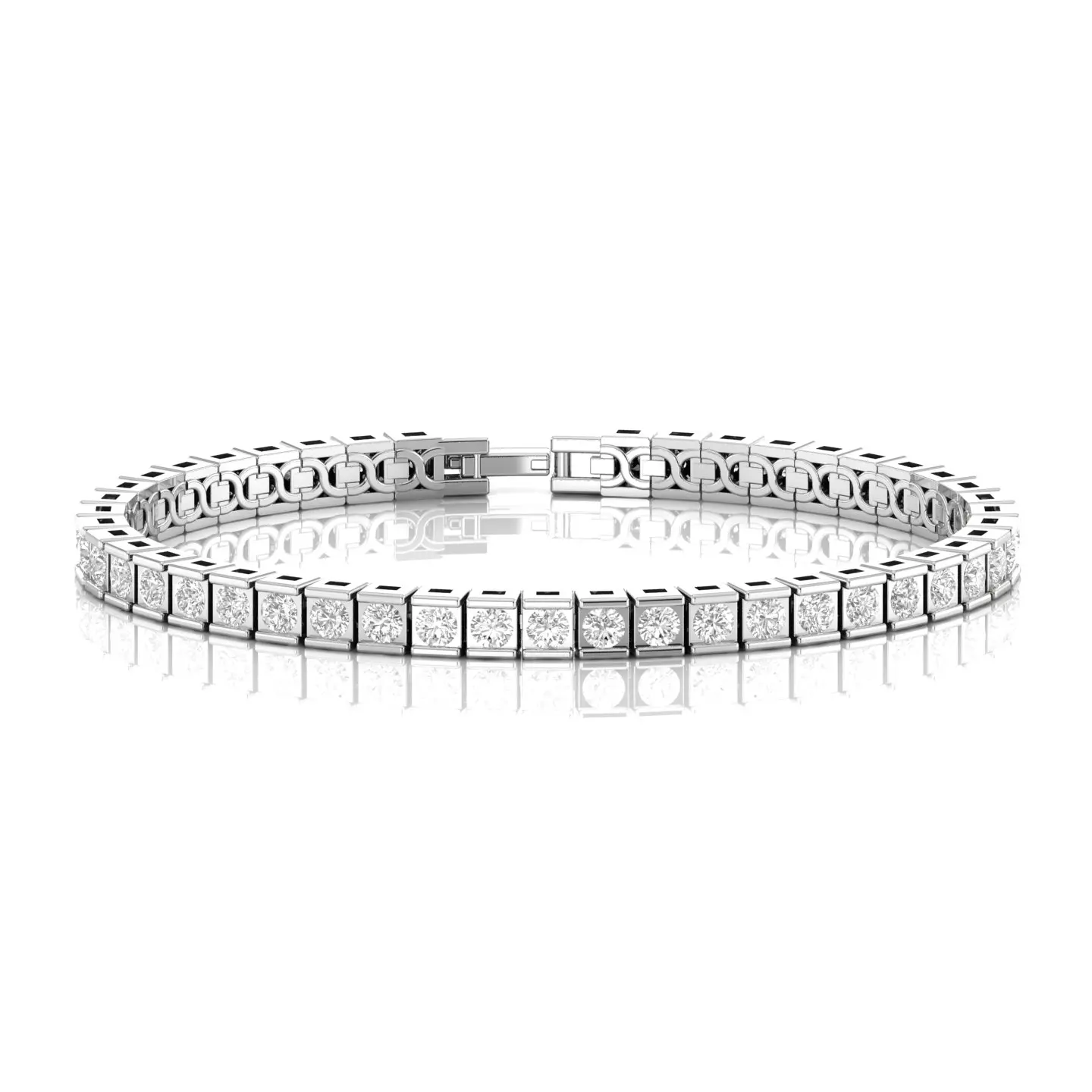 Solid 14KT Yellow Rose White Gold 4.4 CT Real Natural Diamond Tennis Bracelet For Unisex