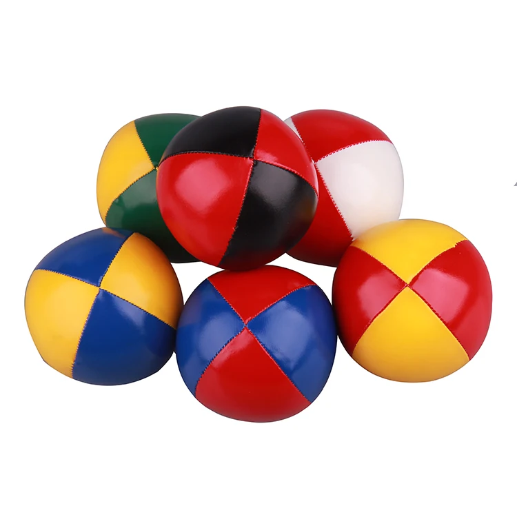 
PU leather custom stuffed ball colorful Juggling Ball 