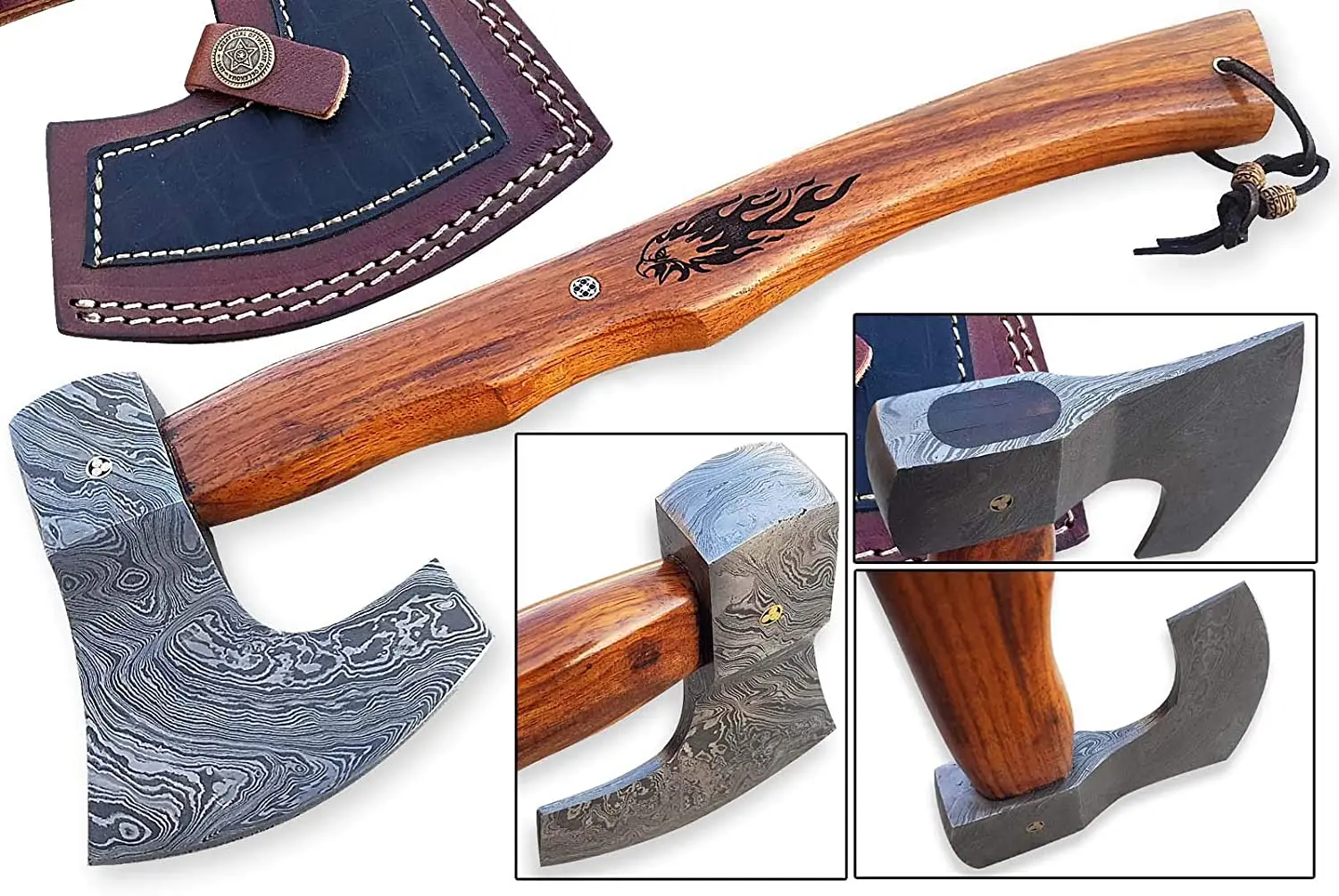 High Quality Damascus Steel High Quality Wood Handle Multitool Hand Outdoor Tool nice look best Axe