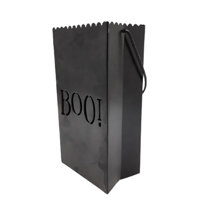 Элегантный подсвечник для Хэллоуина декоративный железный металлический трюков или лакомства матового черного цвета