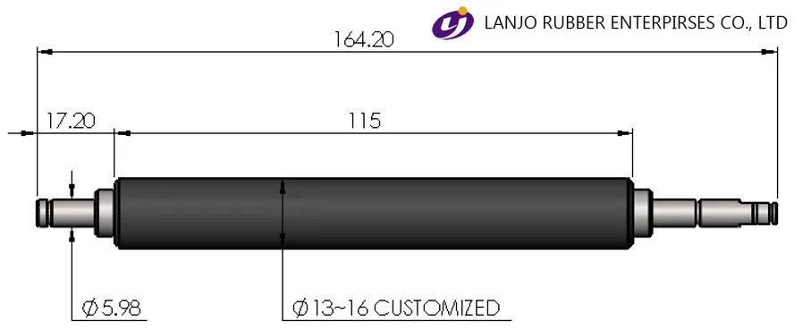 High Concentricity Silicone rubber roller for TSC label printer