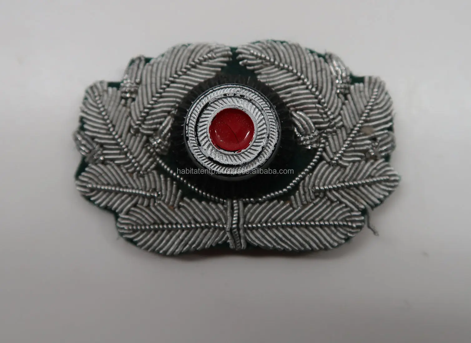 WWII Officer Visor Hat Bullion German Wreath Cockade Badge Pin Medal Handmade