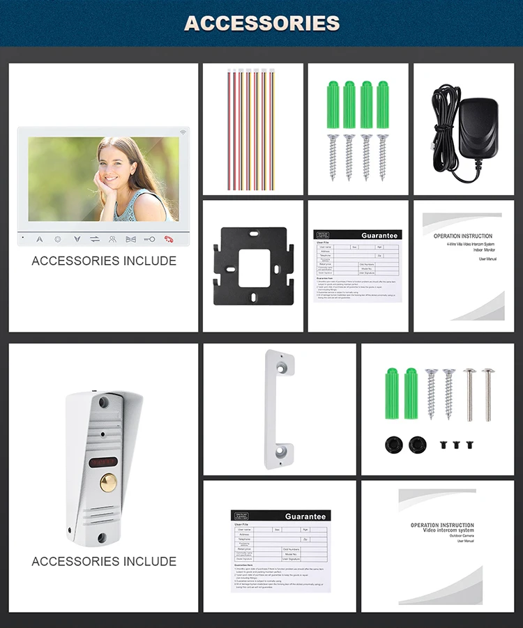 7 inch Color Video Door Phone WiFi Villa Video Intercom ip System