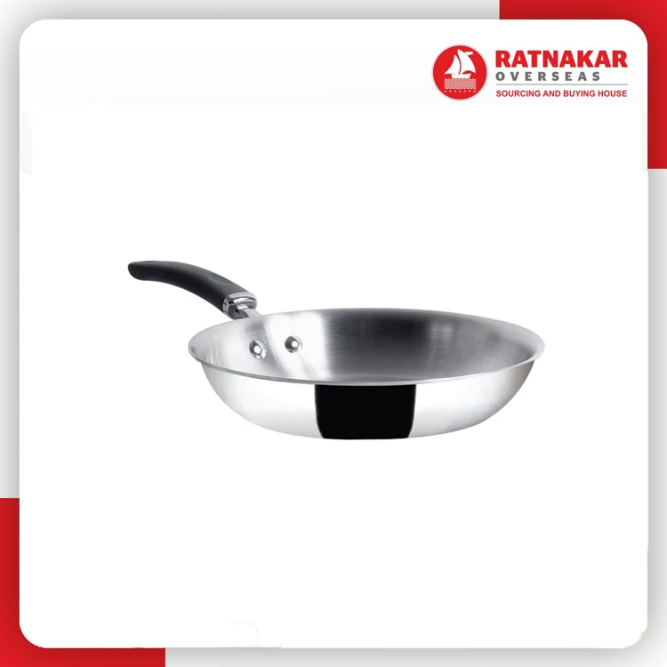 High Quality Durable Stainless Steel Non Stick Frying Pan With Lid Stainless Steel Fry Pan With Lid For Sale
