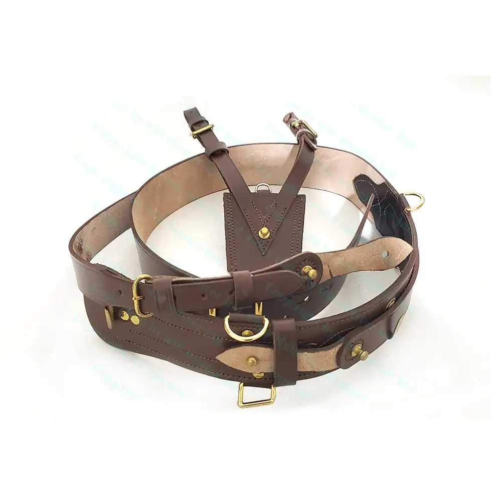 SAM BROWNE LEATHER BELT & CROSS STRAP Ceremonial OFFICERS SHOULDER BELTS