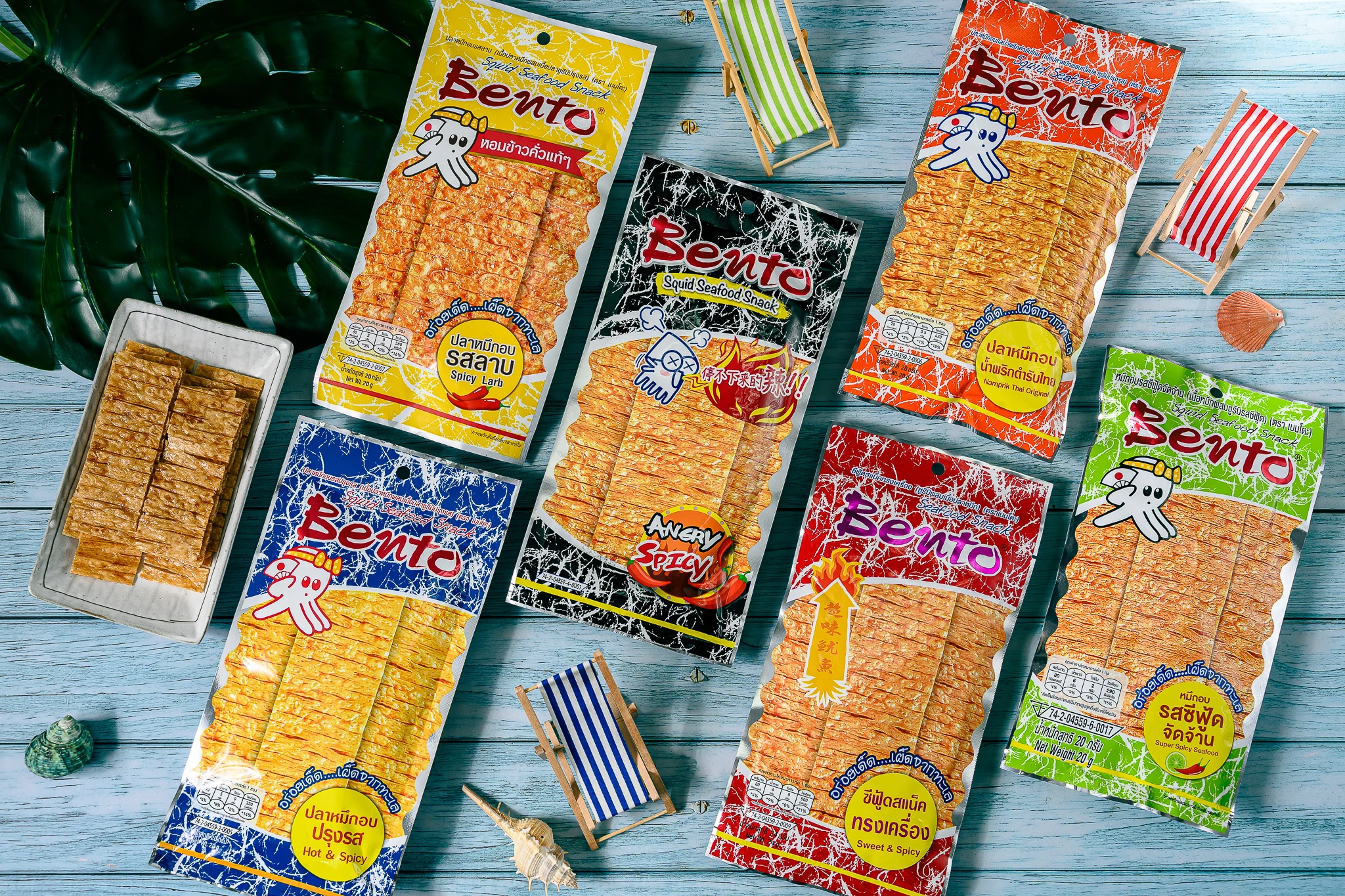 
Bento Squid Seafood Snack Sweet and Spicy 20g. 