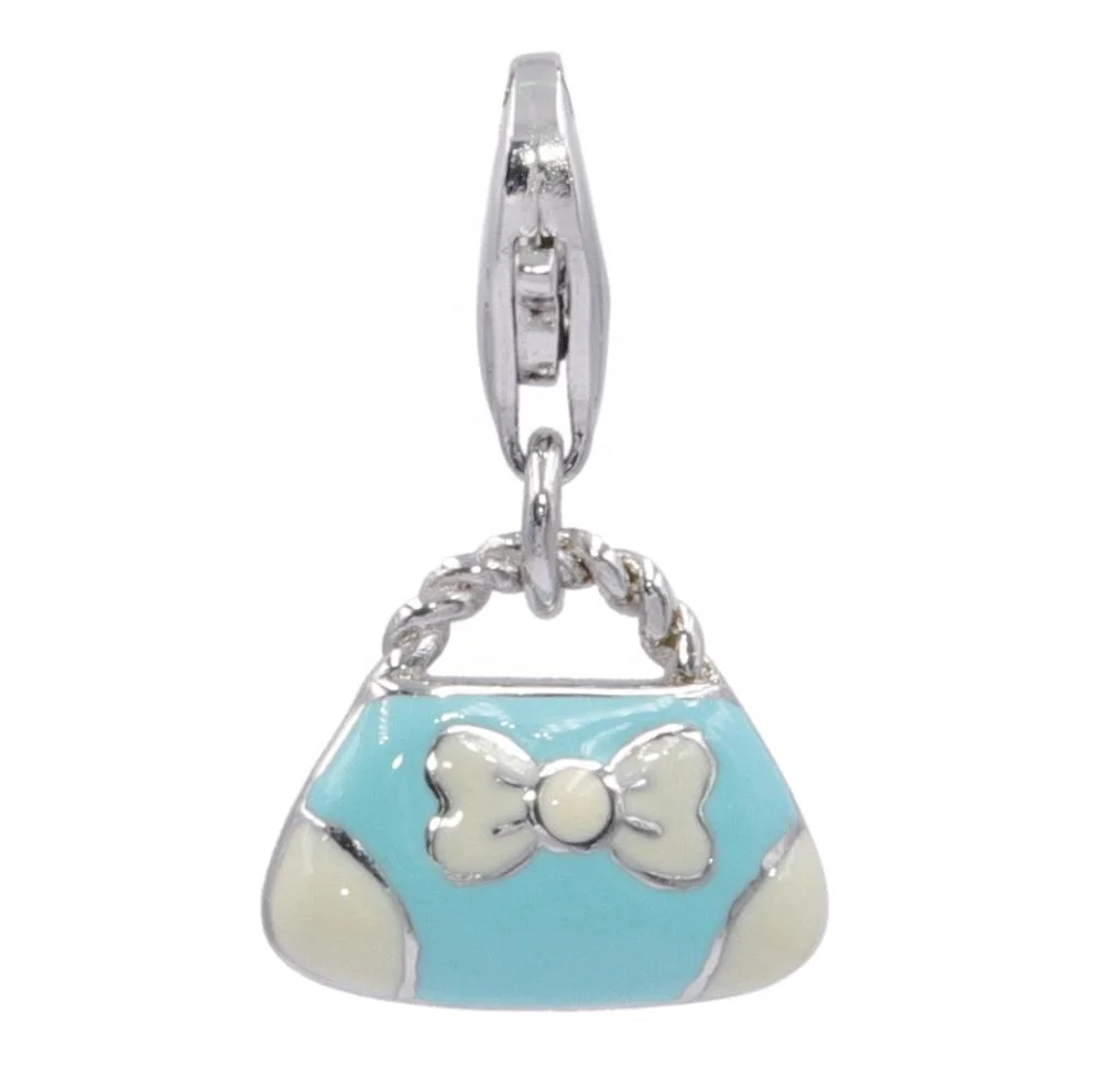 925 Sterling Silver Jewelry Silver Bracelet Charms Enamel Charm Pendant Silver Tree Pendant Bag Pendant Kids Jewelry