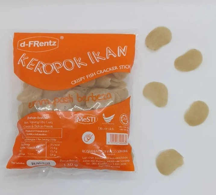 100% Original Crispy Crunchy Raw Fish Cracker Stick 130GM Per Packet Fish Bites Fried with Hot Cooking Oil