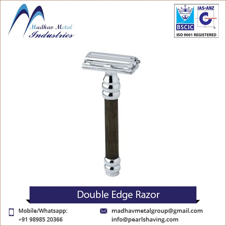  Высококачественная Безопасная бритва с двойным лезвием мужское бритье серебристого цвета безопасная бабочкой