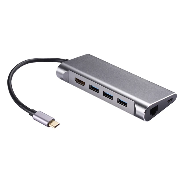  Type C до 3 0 USB-концентратор RJ45 гигабитный Ethernet SD/TF кардридер