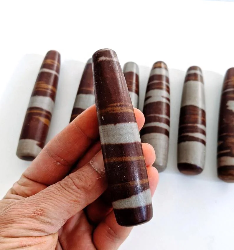 Narmada Shiva Lingam Narmada Smooth Massage Wands ~Shiva Lingam Stone ~ Reiki Healing, Energy Balancing