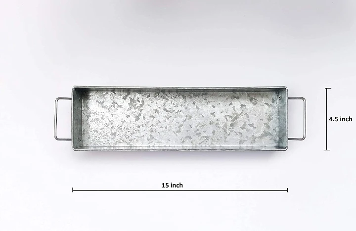 Galvanized Iron Round Planter Decorative Herb Pot Set Of 3 Piece Garden Metal Flower Pots With Tray Indoor And Outdoor Decor