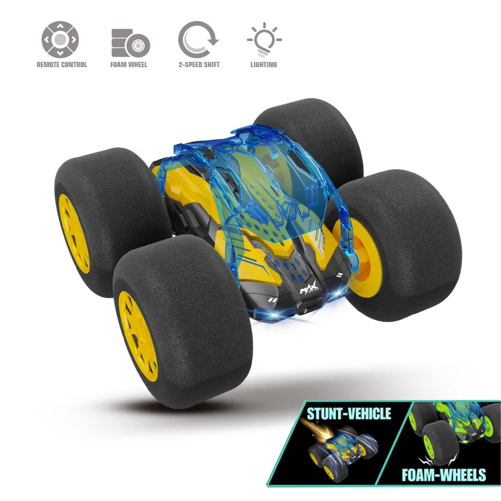Children 2.4G Drift Stunt RC Car Sponge 360 Rotation Remote Control Double-Sided 4WD RC Stunt Car With Light