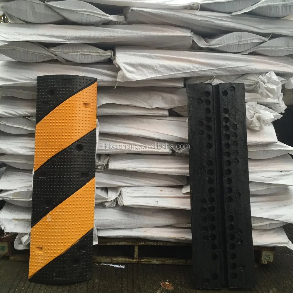 High visibility Plastic Speed Hump portable rubber speed bump For Safety