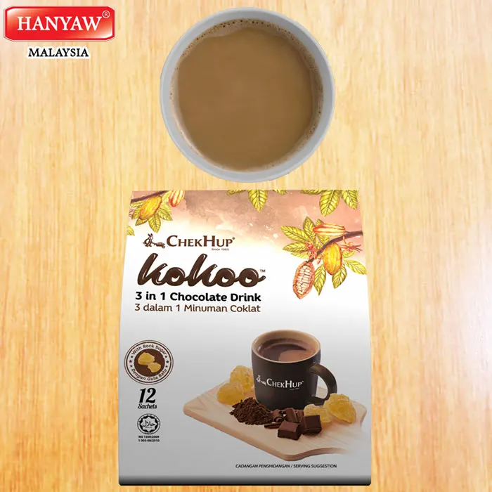 [Малайзия] Быстрая доставка + Халяль Сертифицированный CHEK HUP 3 в 1 Kokoo горячий шоколад (40 г x 12 Саше 20 пакетов/картонная коробка)