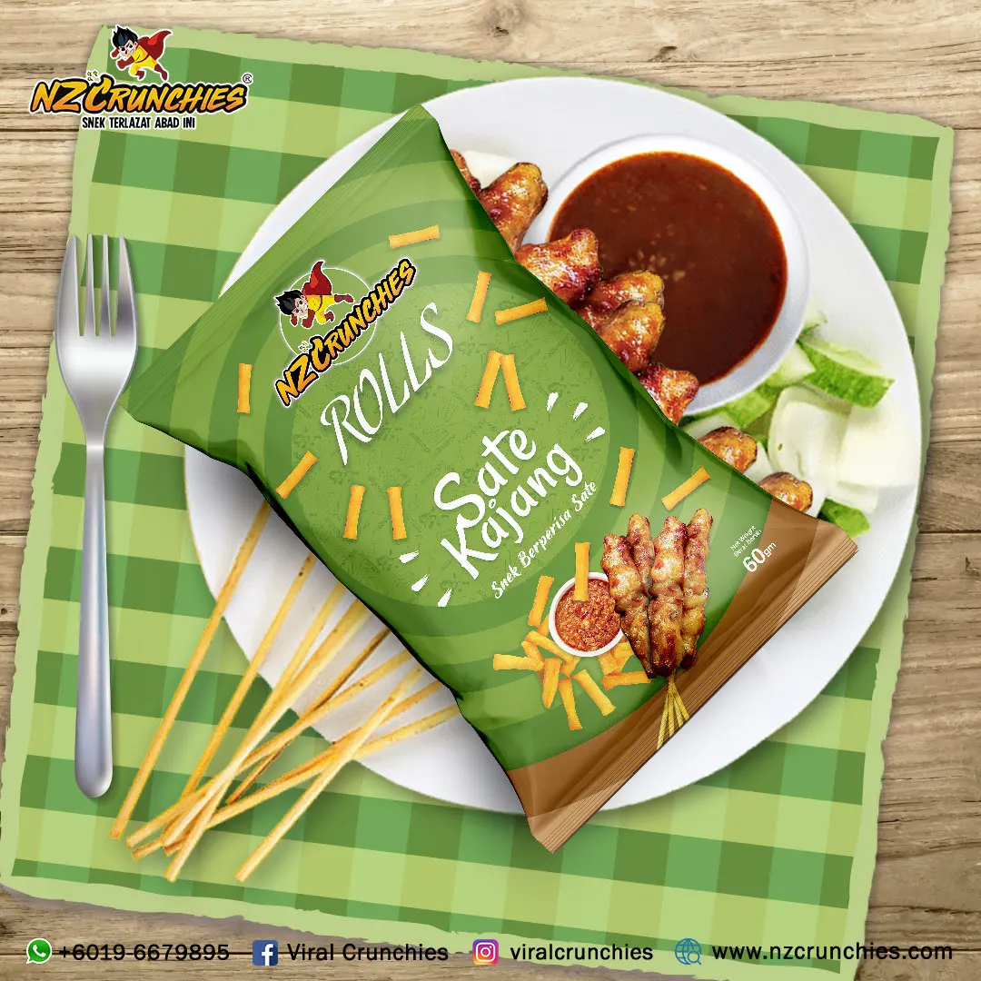 Мясовые закуски Halal NZC в рулонах Sate Kajang (SATAY) уникальные хрустящие всегда вкусные сделано малайзии