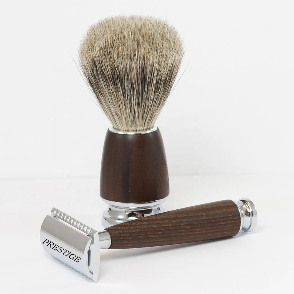 Classic 3-Piece Double Edge Safety Razor | Stainless Steel with Chrome Finish | Prestige Razor 1549 | For Shaving