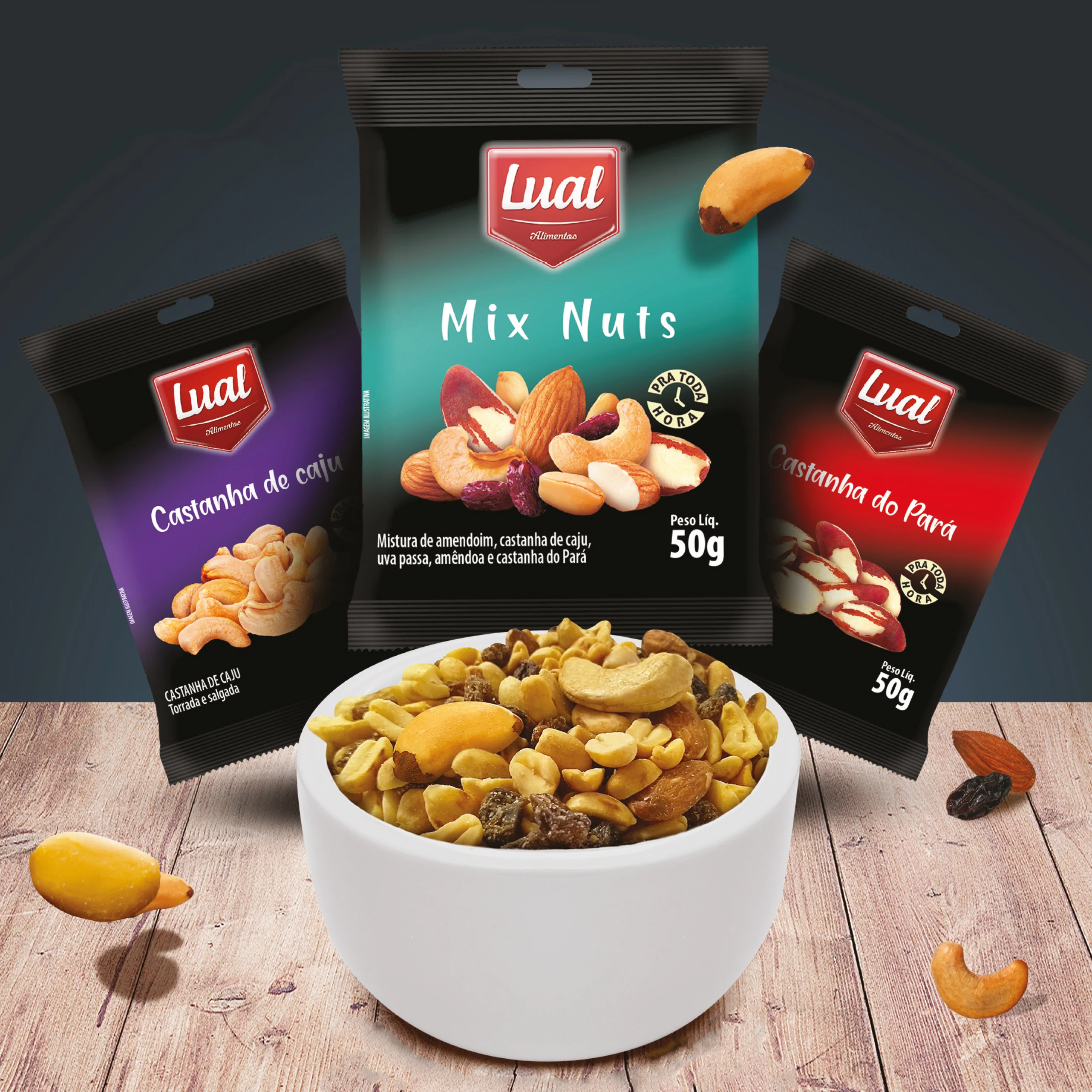 Lual смешанные орехи соленые здоровые закуски с орехами кешью миндаль бразильский арахис изюм веганская закуска
