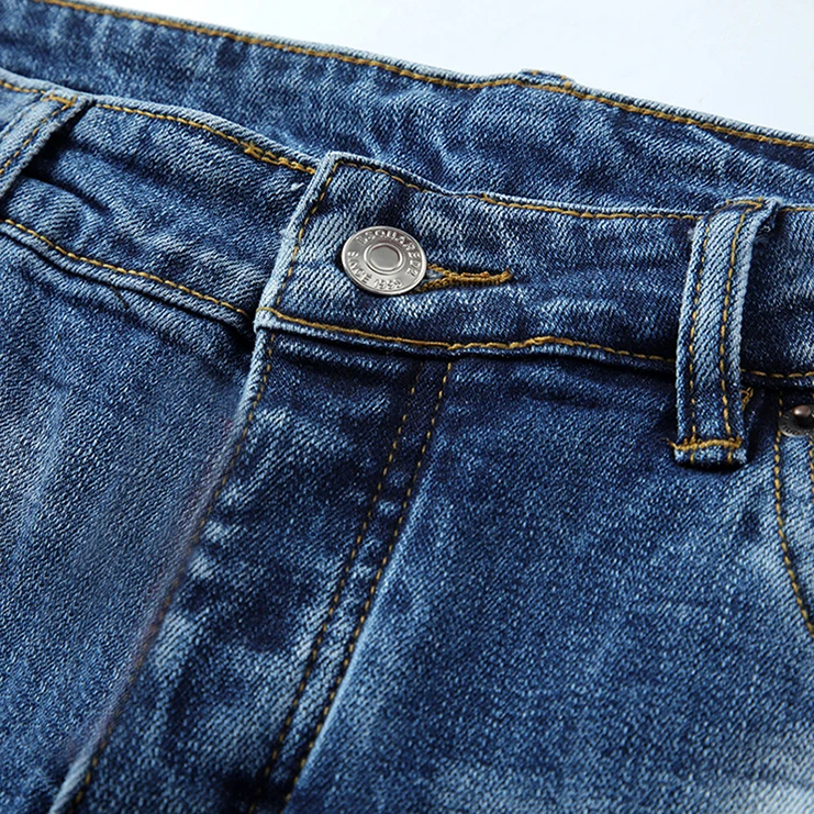 2022 Summer Hot Sale New Design Blue Zipper Decorate Rock Style Men denim jeans