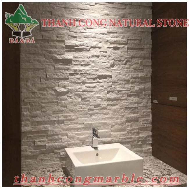 High Quality Ivory White Marble Cladding Ledge Stone Panels Natural Split Exterior Wall-Covering Decoration Tiles Outdoor Use