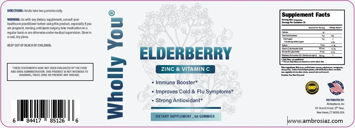 
Elberberry Plus Zinc & Vitamin C Gummies Dietary Supplement Immune Booster 