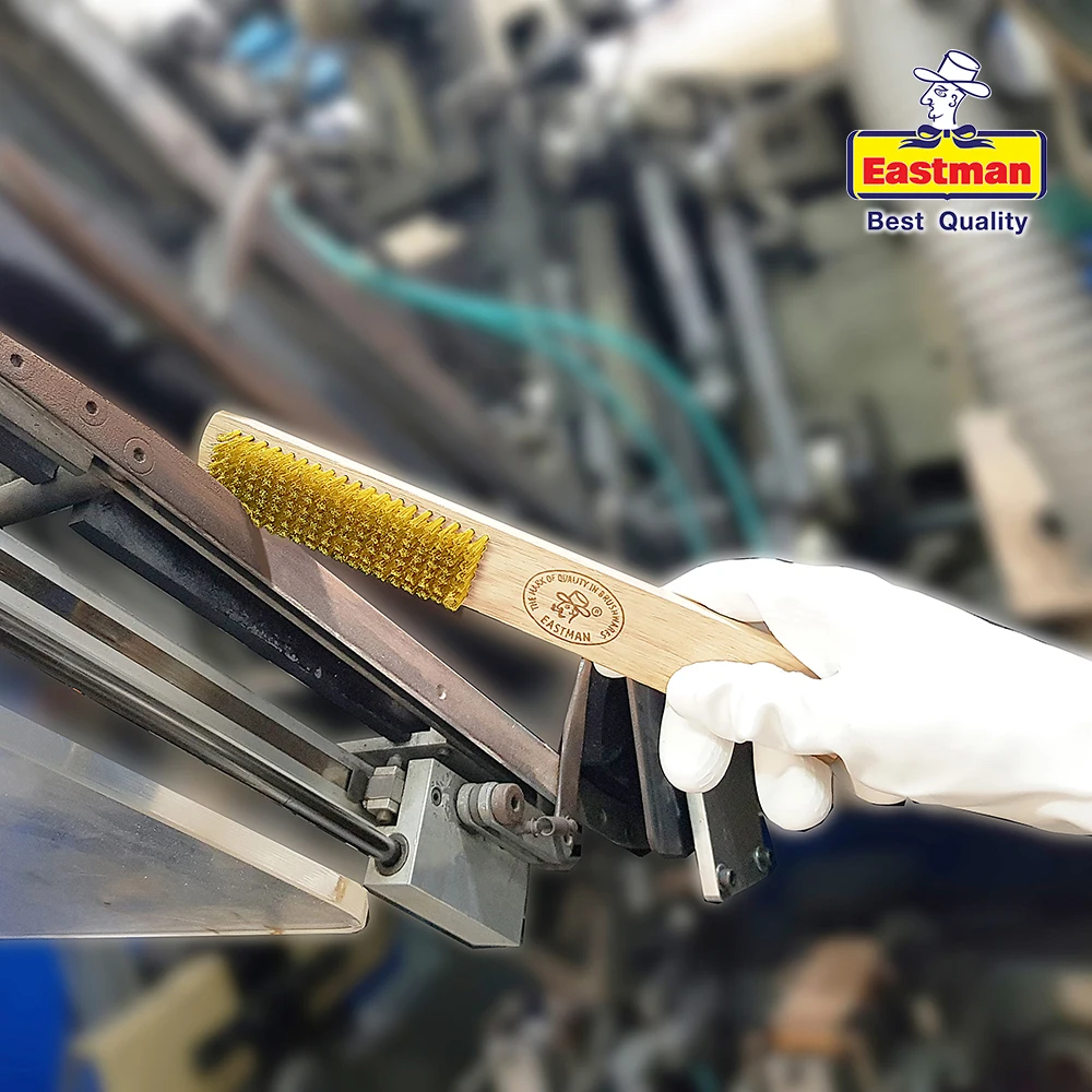 New Thailand Wholesale Industrial Brush Eastman 7 Row Brass Wire Wooden Brush for Heavy Duty Cleaning