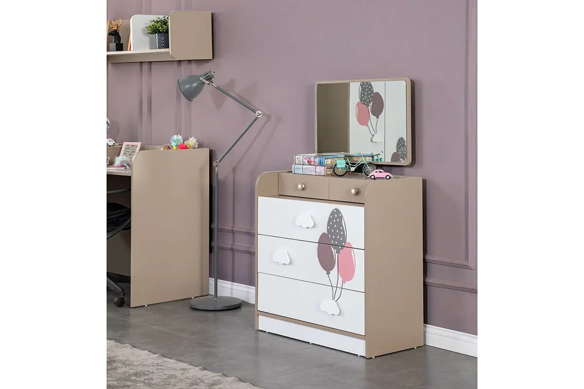 Economic Cheap Kid Teen Bedroom Furniture Set Natural Modern Functional Hygienic Wardrobe Study Desk (ider Jungle teen room)