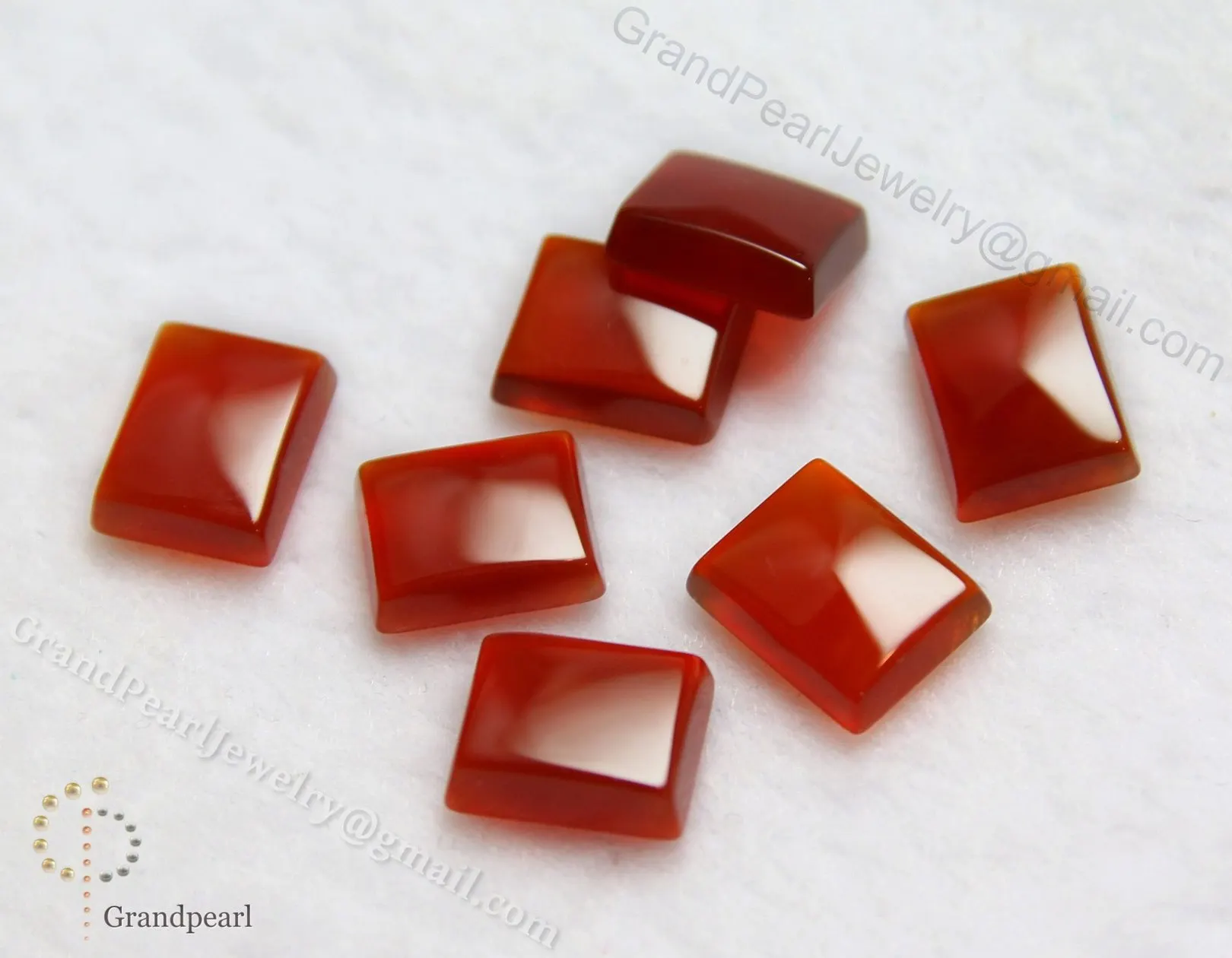 Carnelian - 8x10mm Rectangle SBBT(single bevel buff top) Loose pieces - Loose Gemstone
