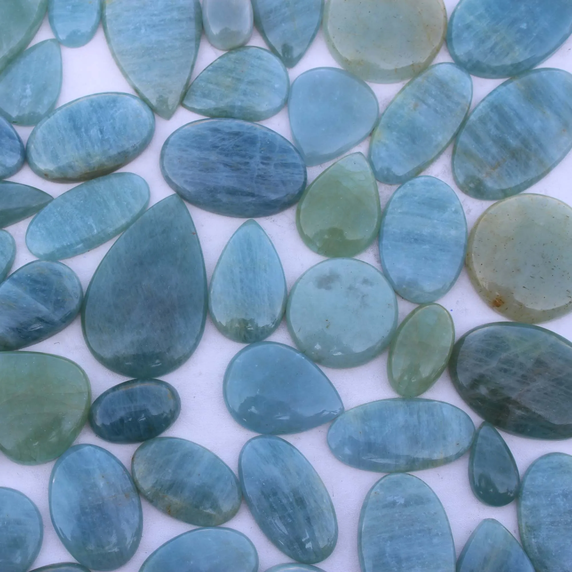 AAA Grade 100% Natural Aquamarine March Birthstone Cabochon Royal Quality Jewelry Making Gemstone