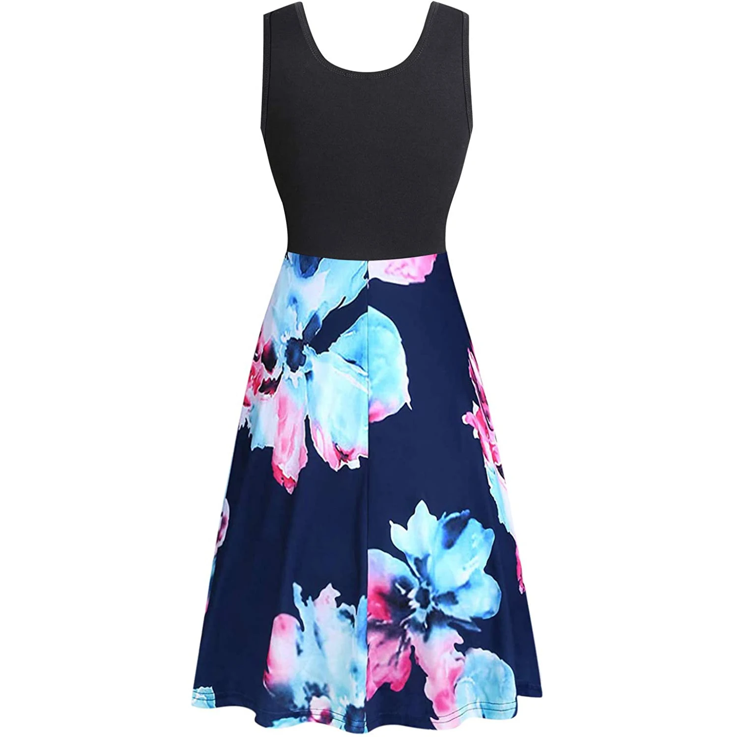 Ladies Summer Elegant V Neck Women Casual Sleeveless Ruffle Wrap Chiffon Sexy Midi Dress with side Pockets