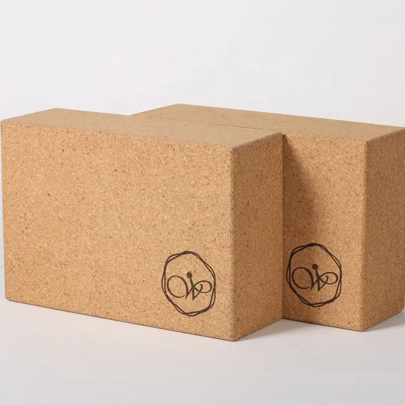 Wholesale Factory Custom Logo Print Cork Yoga Brick Eco Friendly Cork Yoga Block