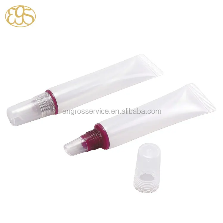 
Cosmetics Usage plastic Material lip gloss tube with silicone applicator 10 ml round shape 