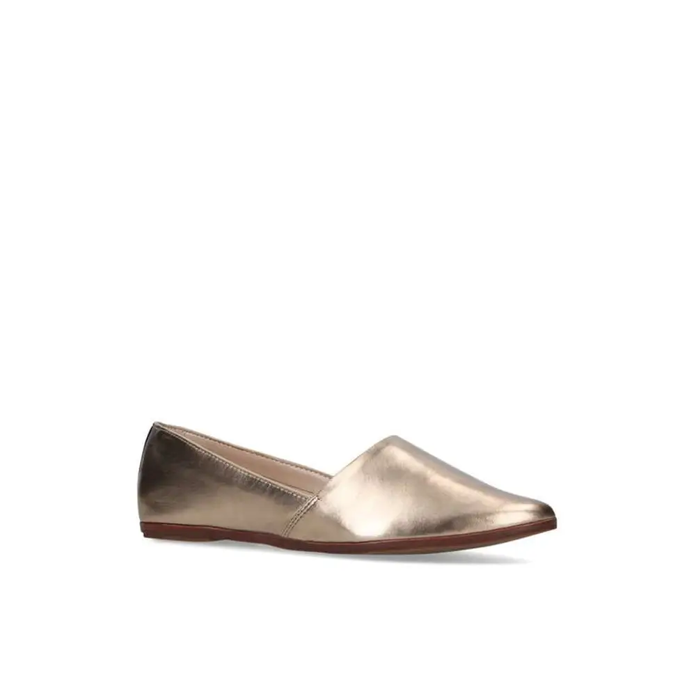 New Style Designer Sandals Women Famous Brands Used Golden Color Pointed Toe Ladies Flats Pumps Flat Fancy Branded Shoes
