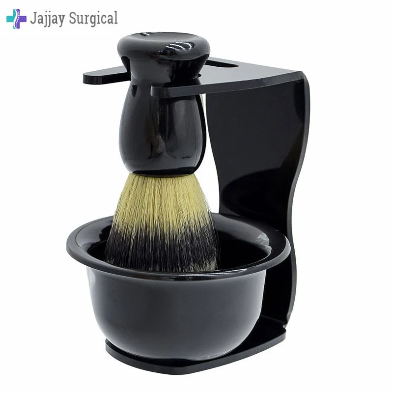 Wholesale Custom Printed Logo Black Ceramic Soap Mug Creative Porcelain Shaving Foam Bowl With Handle And Brush For Men
