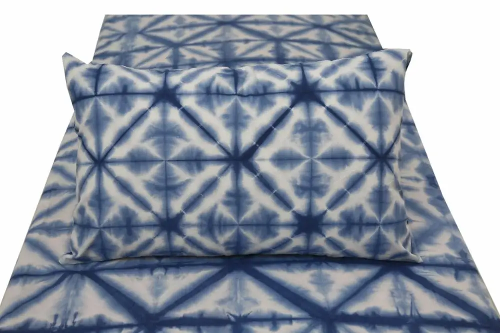 Indigo indian hand dyed for living room comfortable bedspread with a pillow cover 100% cotton tie dye bedspread set