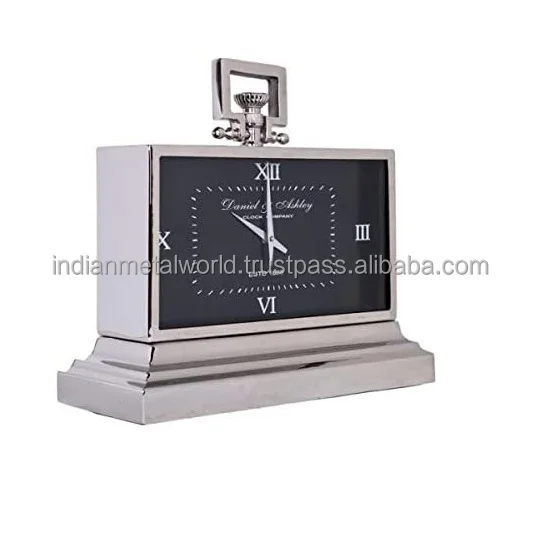 Clocks Large Silver Metal  Floor and Table Clock with Black Dial Home Decor Floor Decor Hot Selling 2021