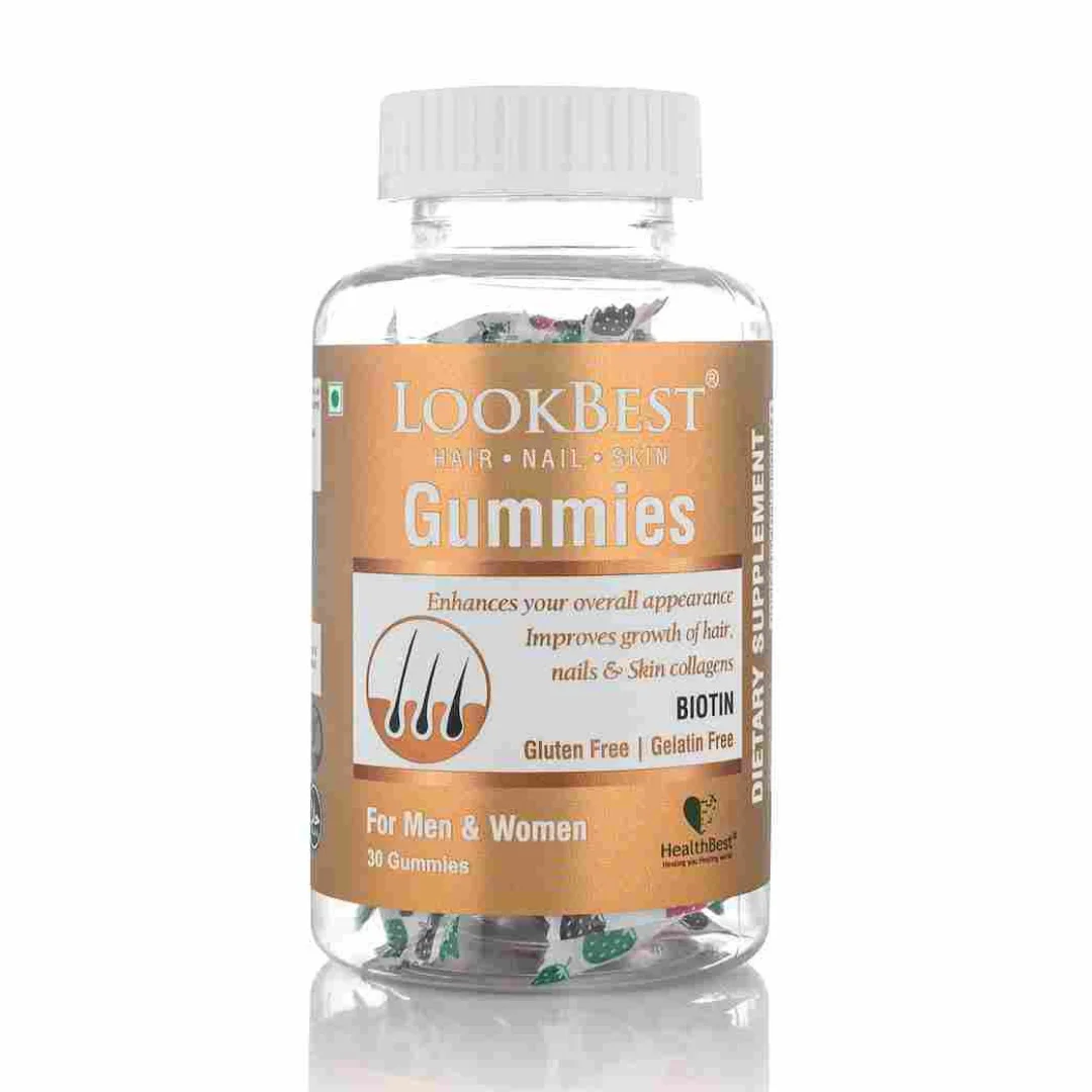 Highest Admiring Sugar Free Hair Nail & Skin Gummies natural skin moisture Healthy Hair Vitamin C Vitamin E  nail strength