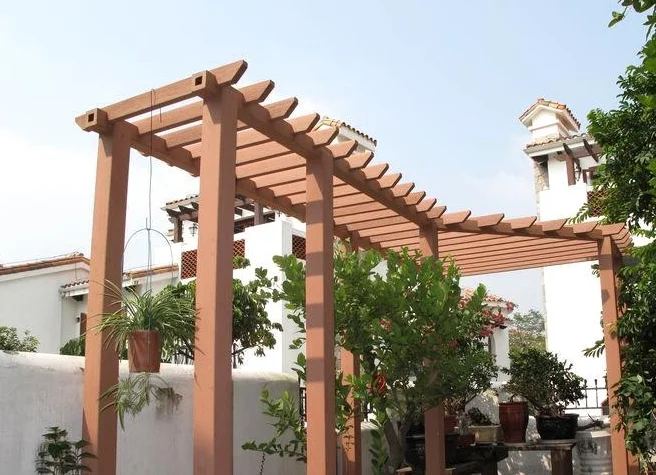 Outdoor Pavilion Gazebo Eco-friendly WPC Balcony Waterproof Pergola Design Various Small Garden