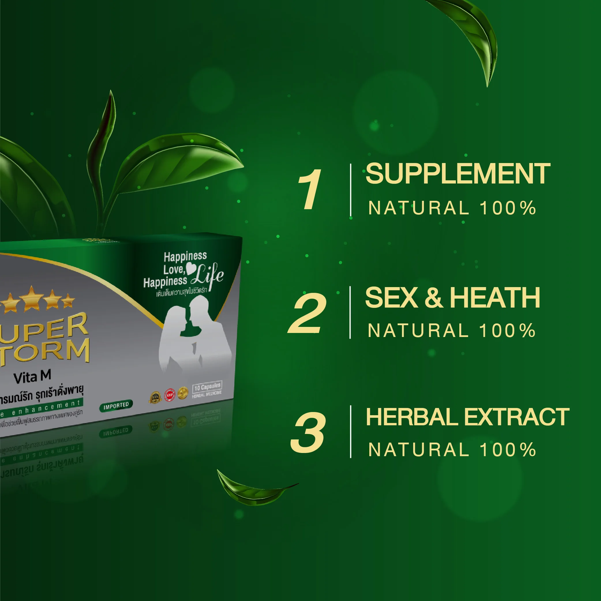 High Quality Dietary Supplement for Men Power Potency No Side Effects in Capsules Man Power Tablet 500mg from Thailand