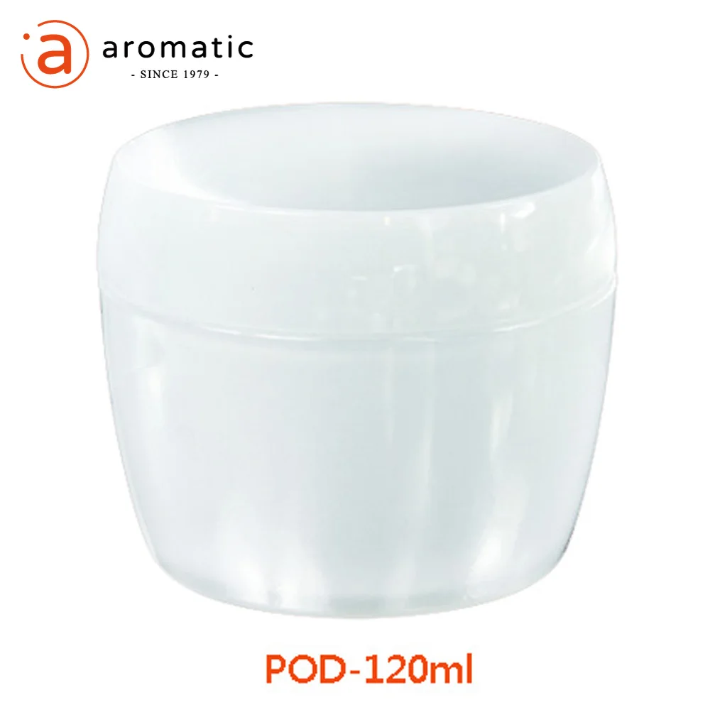 120ml drum shape PP plastic white cosmetic cream jar