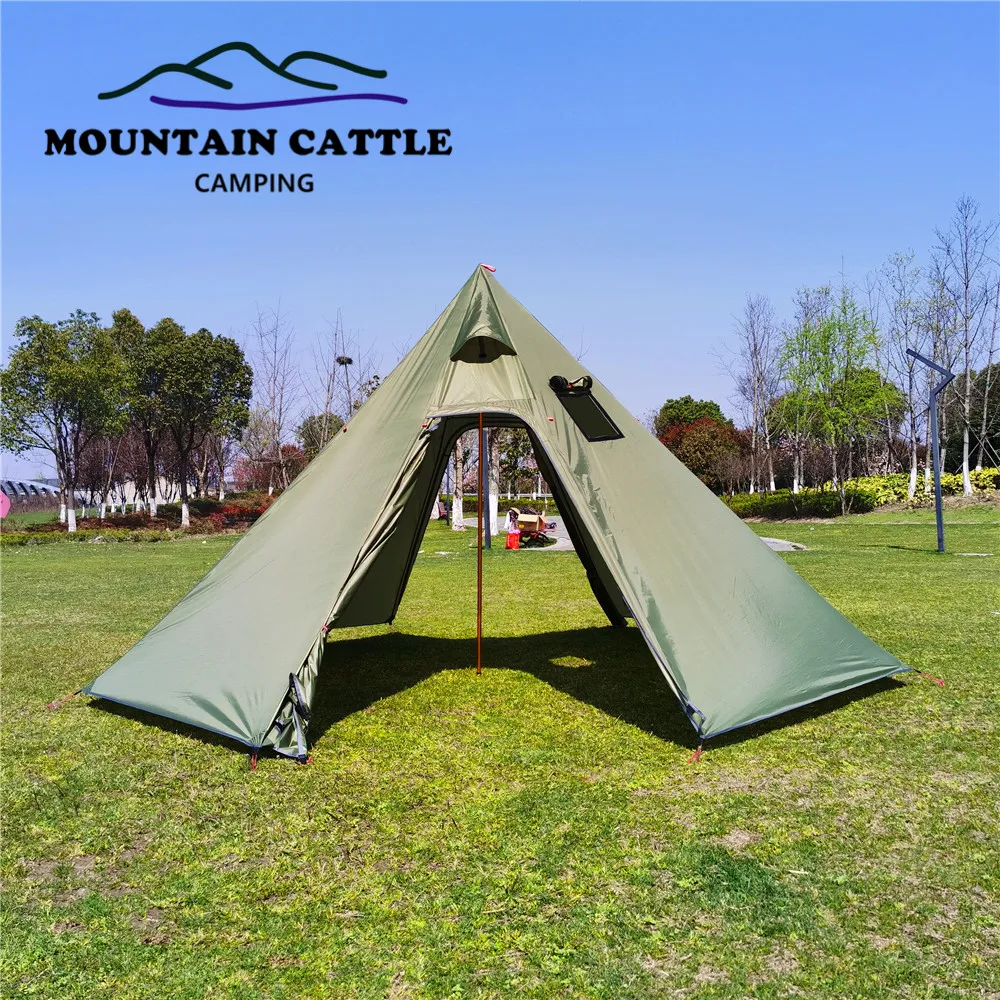 MCETO Outdoor Camping Winter Tent Height 220 cm One Pole Pyramid Shape With Snow Camping Gear Factory
