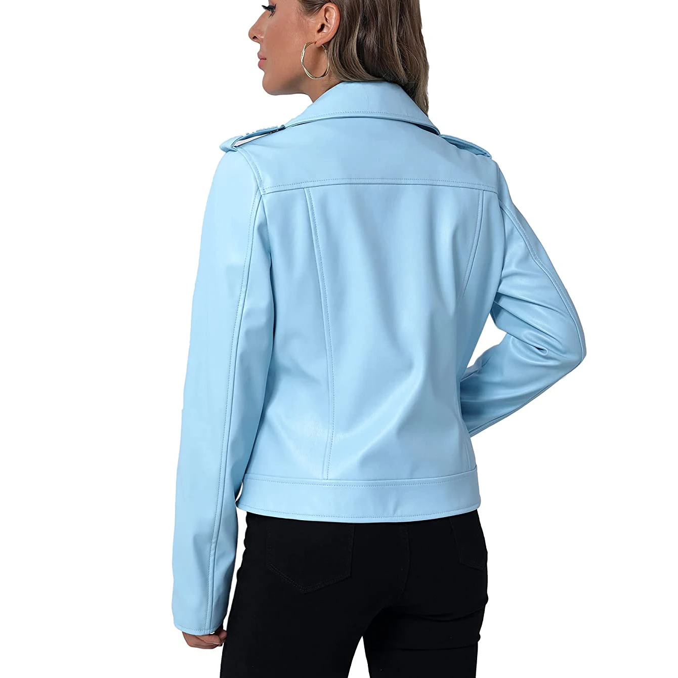 Оптовая продажа низкая цена модные кожаные байкерские Классические Куртки-бомберы с карманами на молнии для женщин большое количество