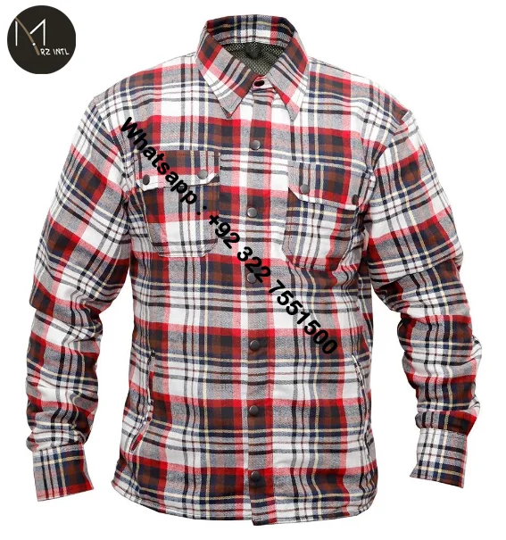 Premium Quality Motorbike / Motorcycle Fully Lined Protective Shirt, Armored Shirt With CE Approved Removable Protectors K-148