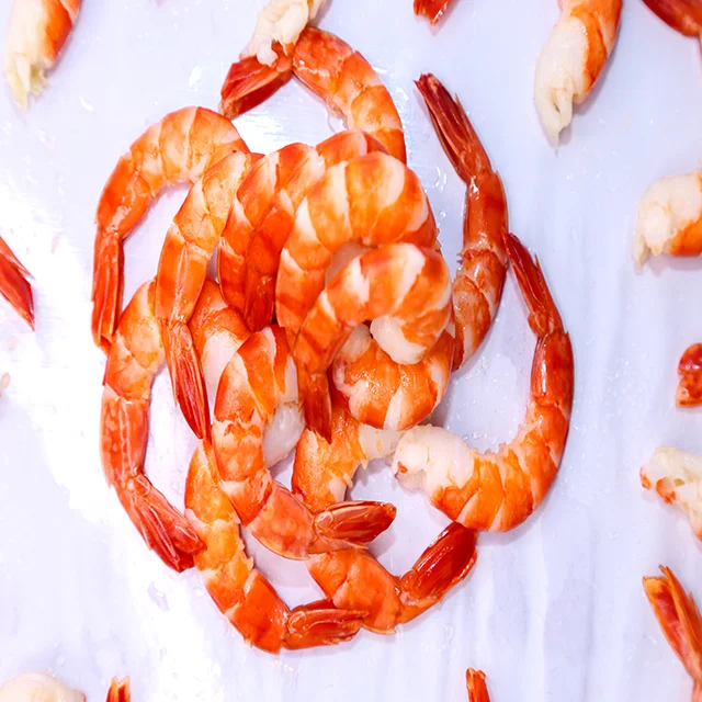 Черный тигр, креветка, приготовление пищи, очищенный свернутый хвост