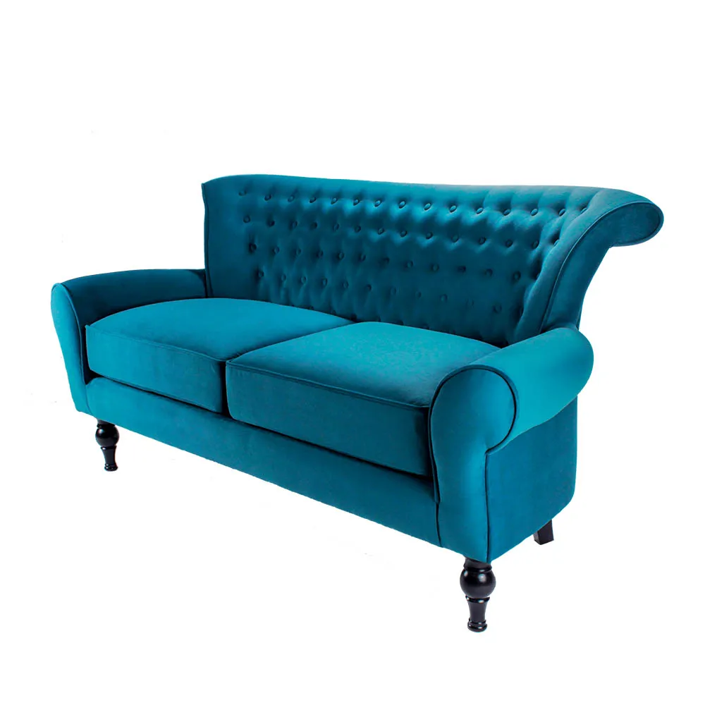 English Style Cozy Living Room Sofa Set Lounge Loveseat Upholstered Antique Sofas for home Fabric Solid Wood legs Bed Armchair