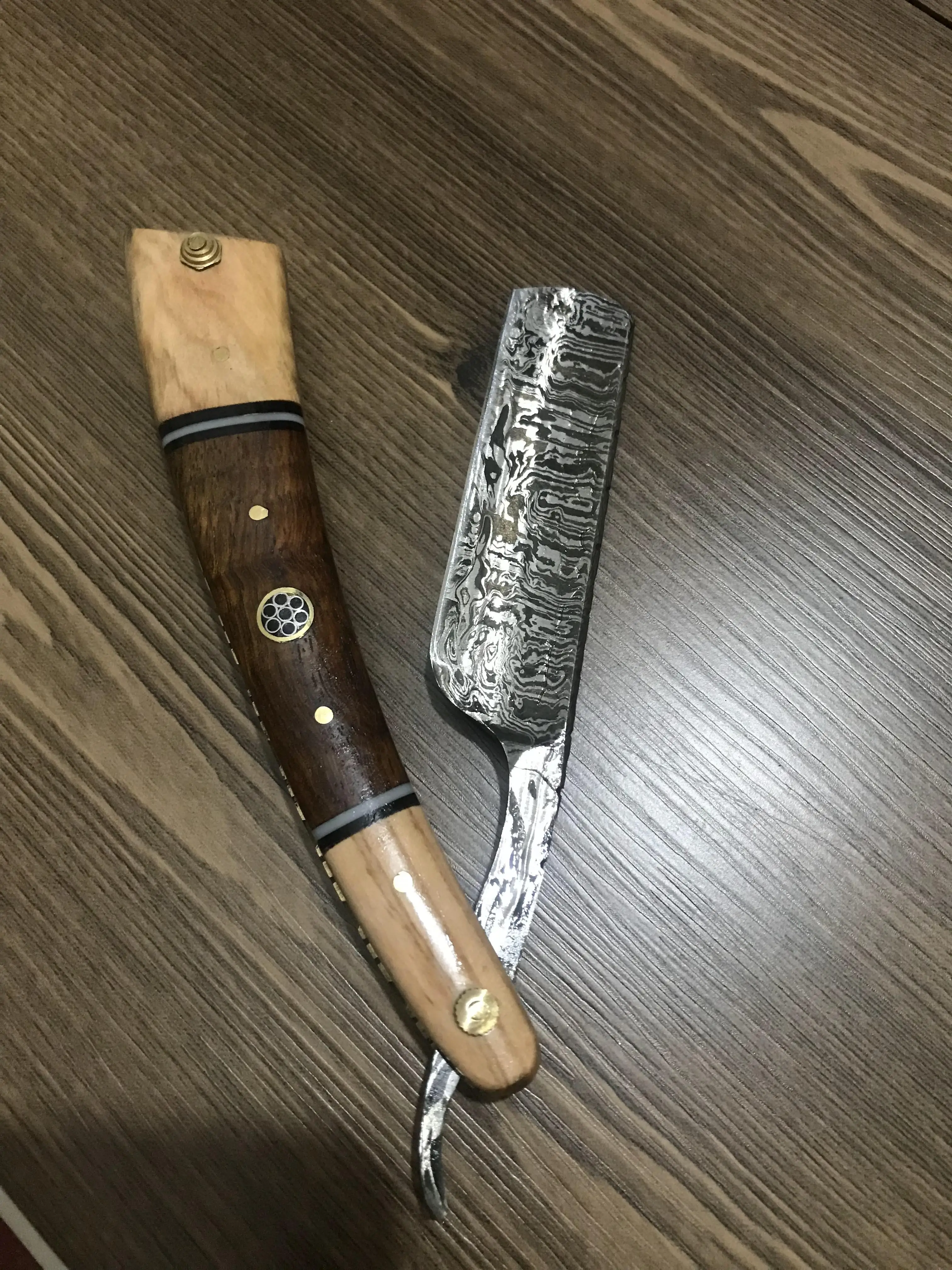 Damascus Steel Straight Razor Cut Throat Barber Salon Shaving shave sharp knife